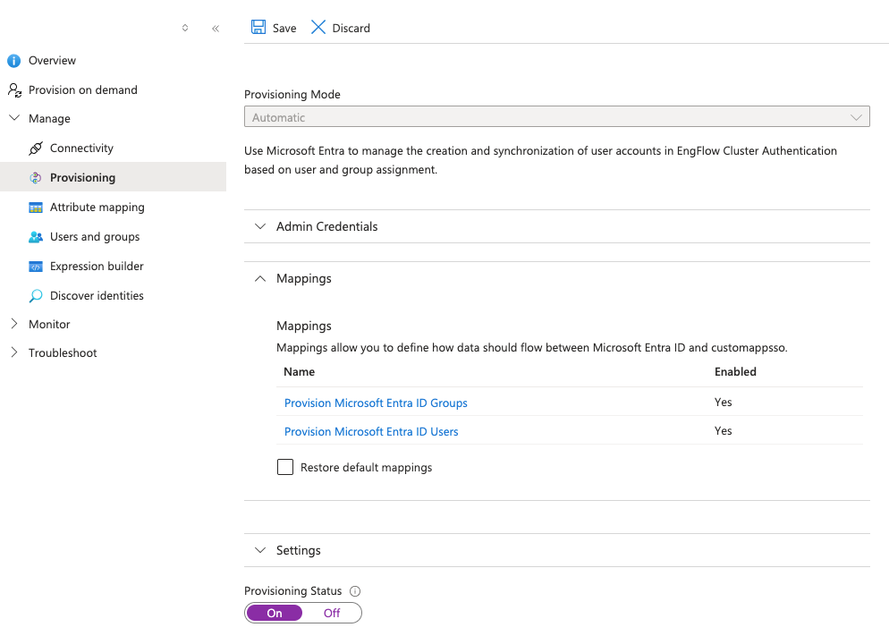 Entra ID group provisioning mappings